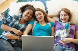 teens watching streaming videos